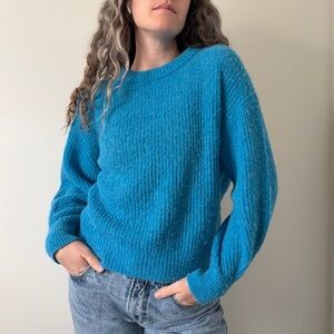 Everlane Blue Alpaca Cocoon Crewneck Sweater